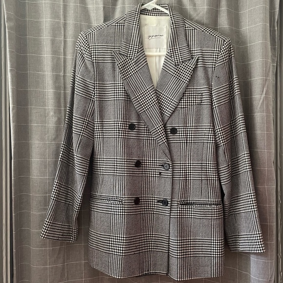 Vintage 80s Guess Georges Marciano Houndstooth Shoulder Pads Blazer (As Is) - Picture 1 of 9